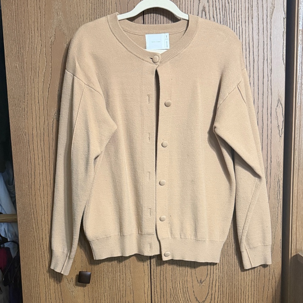 Camel Button-Up Cardigan